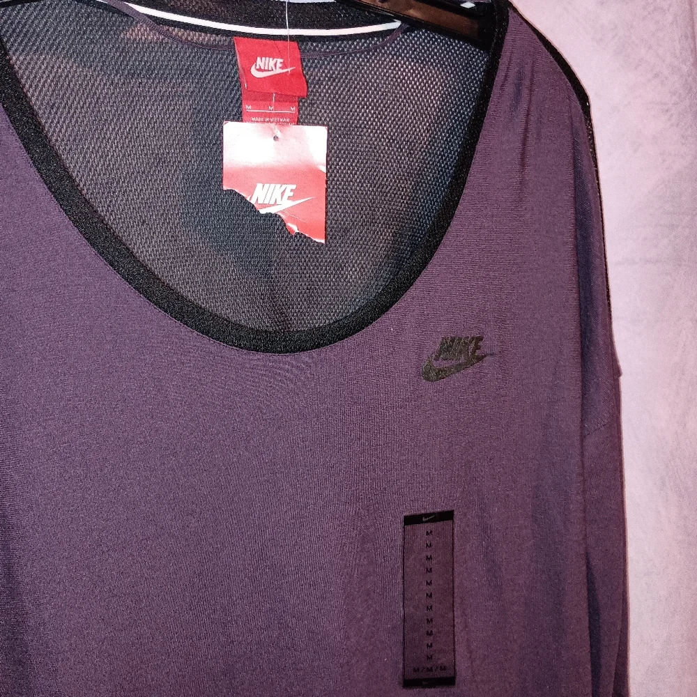 NWT‎ Nike Purple Mesh Long Sleeve Top